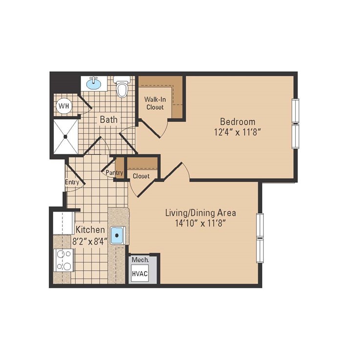 Mary Taylor House One Bedroom Floor Plan