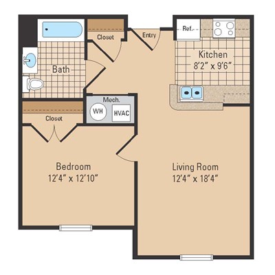Faison Mews One Bedroom Floor Plan